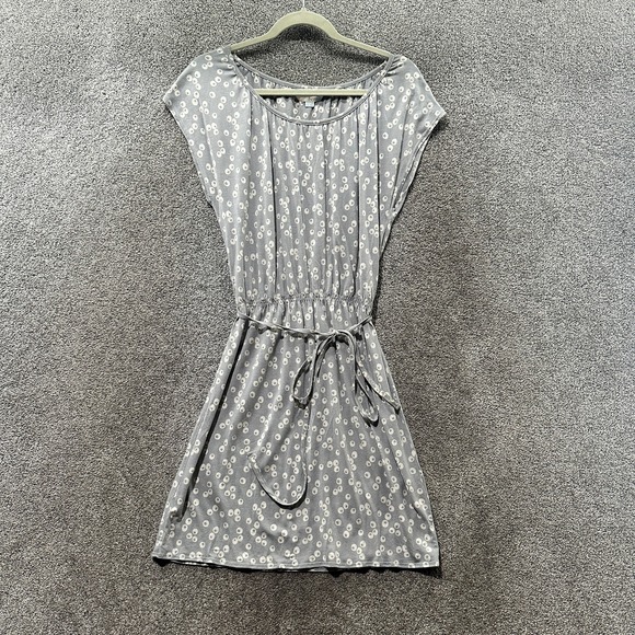 Boden Dresses & Skirts - Boden Dress Women‎ 4 Gray Dot Print Cap Sleeve Belted Lightweight Lyocell Cotton